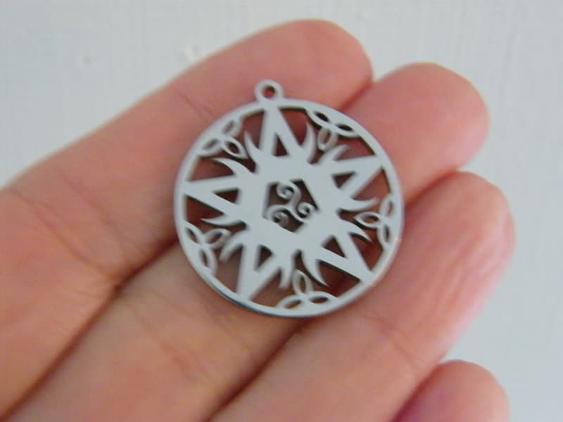 1 Pentagram moons Celtic knot pendant silver tone stainless steel HC349