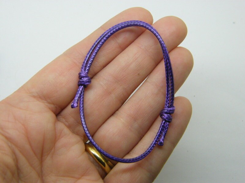 8  Waxed cord knot purple bracelet 05