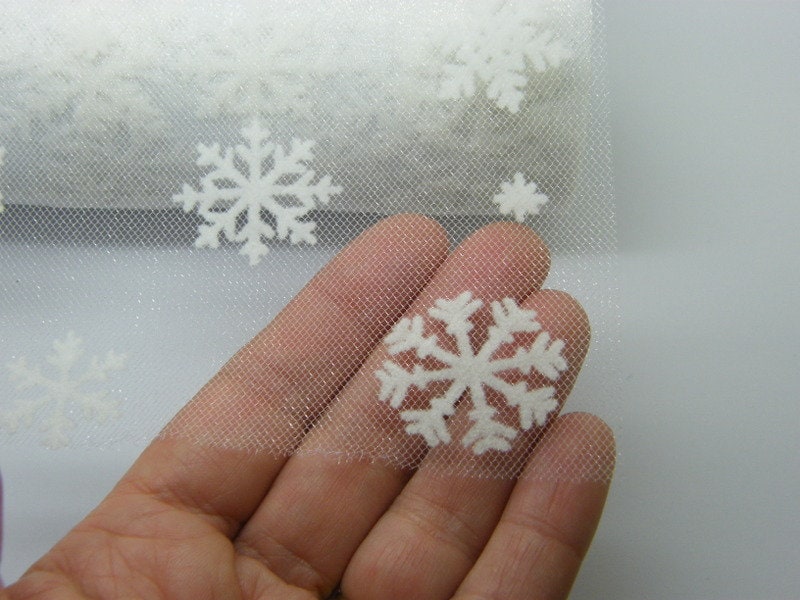 1 Roll snowflake mesh ribbon netting fabric