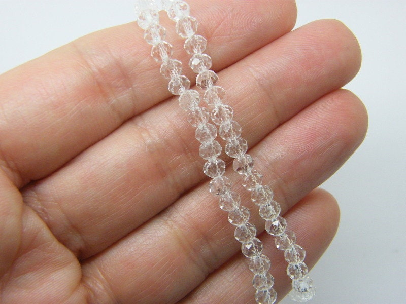 110 Clear beads faceted 4mm imitation crystal glass B