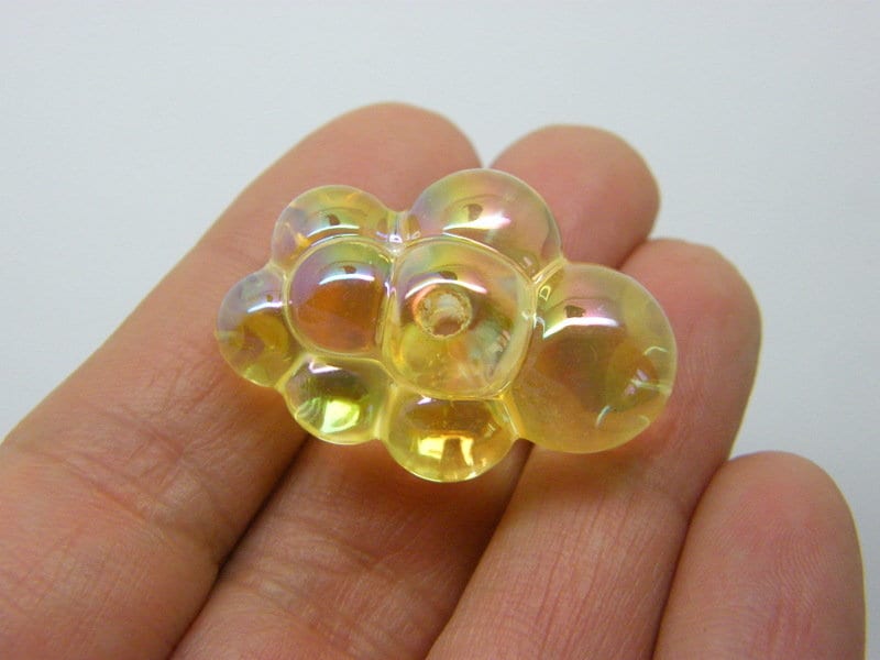 4 Cloud beads yellow AB acrylic S393
