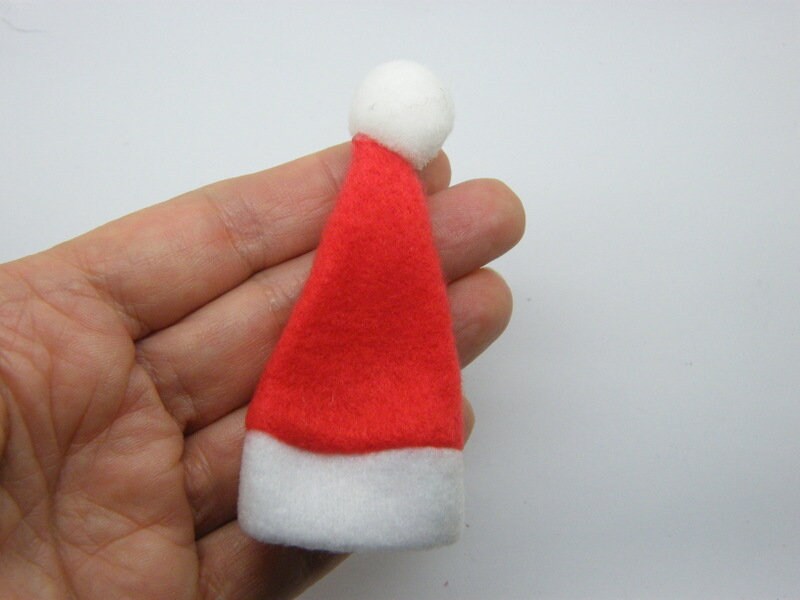 2 Material Christmas hat  miniature red white CA