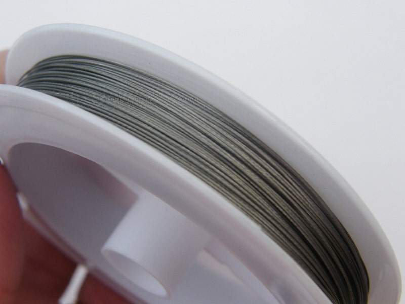 1 Roll tiger tail beading wire 50 meter silver/grey 0.45mm