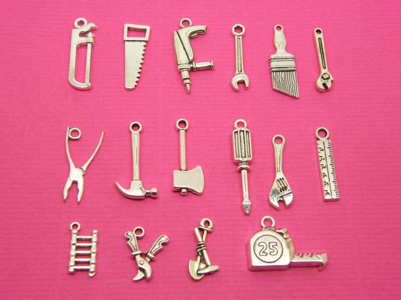 The Ultimate Tool collection - 16 different antique silver tone charms
