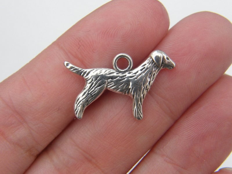 BULK 30 Dog charms tibetan silver A788 - SALE 50% OFF