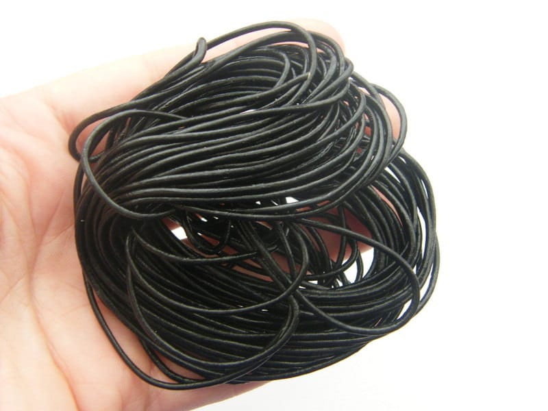 10 Meter black leather cord 1.5mm FS14
