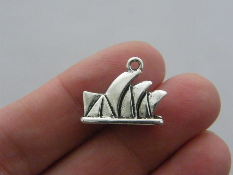 4 Sydney opera house charms ntique silver tone WT115
