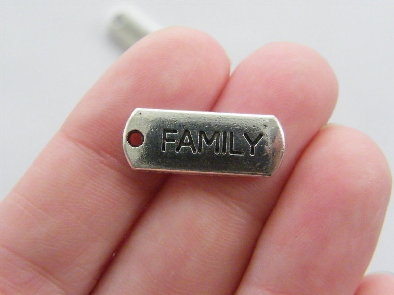 10 Family charms antique silver tone M52