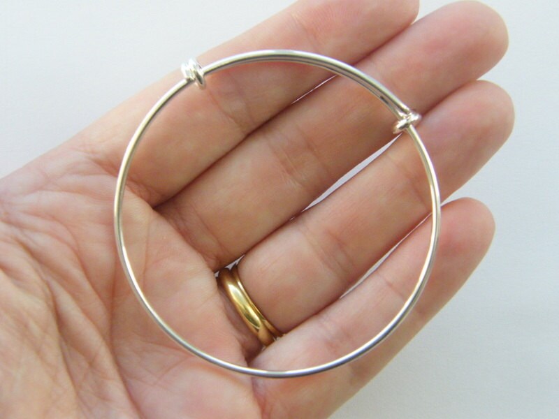 1 Silver plated bracelet bangle 19cm