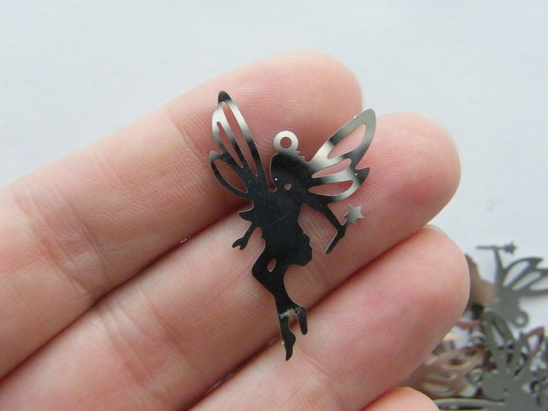 6 Fairy charms stainless steel FB8