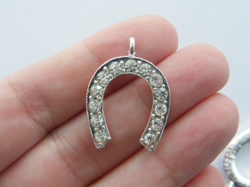 2 Horseshoe charms silver plated A567
