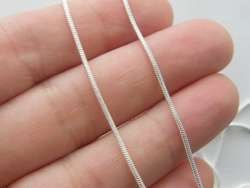 BULK 10 Snake necklace chains 42cm  16 4/8 " silver plated