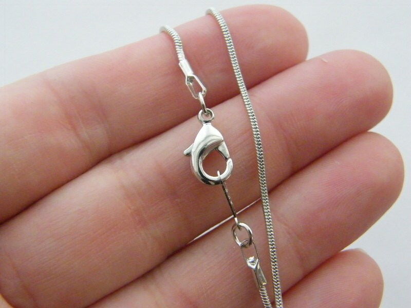 BULK 10 Snake necklace chains 42cm  16 4/8" silver tone FS174