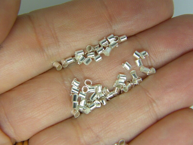 500 Tube crimps 2mm silver plated FS37