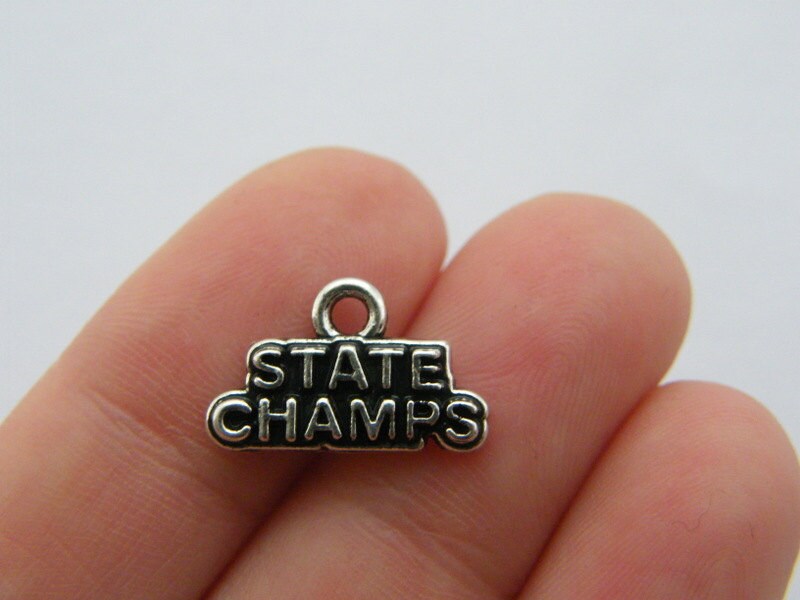 12 State champs charms antique silver tone SP86