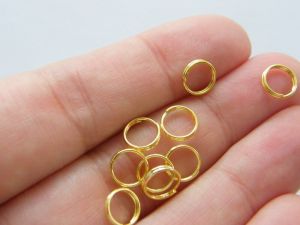 200 Split rings 7mm gold tone