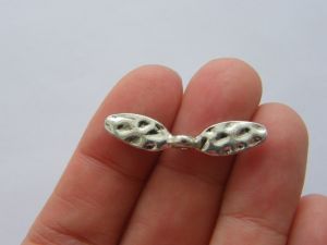 BULK 50 Angel wing spacer beads antique silver tone AW8