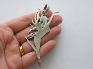 1 Fairy pendants antique silver tone FB54