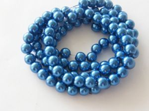 100 Blue imitation pearl  glass 8mmbeads B89 - SALE 50 %OFF