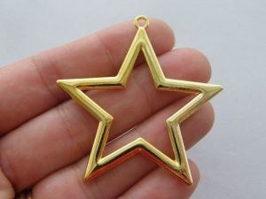 4 Star pendants bright gold tone S155