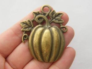 1 Pumpkin pendant antique bronze tone FD684