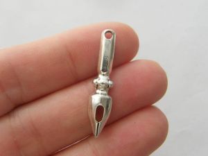 BULK 30 Pen charms antique silver tone P256 - SALE 50% OFF