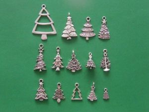 The Christmas Tree Collection - 14 different antique silver tone charms