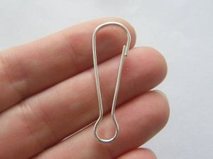 10 Lanyard snap clip hooks silver plated tone FS423
