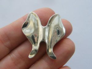 4 Angel wing spacer beads antique silver tone AW64