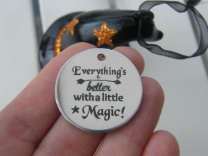 1 Everything&#39;s better with a little magic ! stainless steel pendant JS1-2
