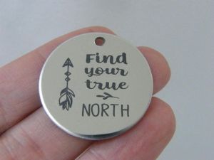 1 Find your true north stainless steel pendant JS1-25