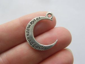 8 to the moon and back pendants antique silver tone M304