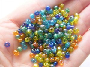 400 Mixed glass seed beads 4mm SB25