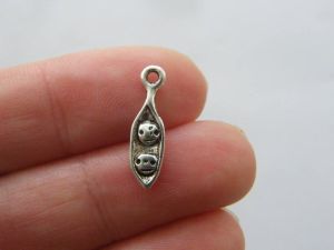 14 Two peas in a pod charms antique silver tone FD220