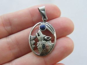 1 Wolf pendant stainless steel A726