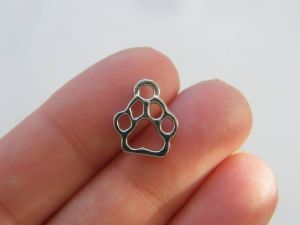 12  Paw  charms silver tone A61