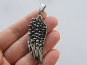 1 Angel wing pendant stainless steel AW114