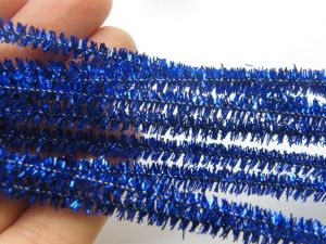 100 Sparkly royal blue pipe cleaners