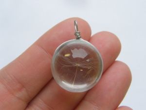 BULK 5 Dandelion glass pendants F286