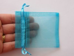 50 Organza bags 9 x 7cm sky blue - SALE 50 %OFF