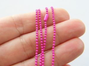 8 Fuchsia pink ball chain necklaces FS303