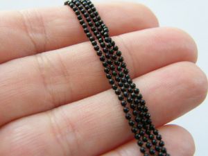 2 Black ball chain 59cm necklaces FS302
