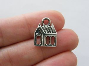14 House charms antique silver tone P629