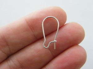 50 Kidney earring wires silver plated tone FS317