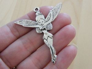 4 Fairy pendants antique silver tone FB5
