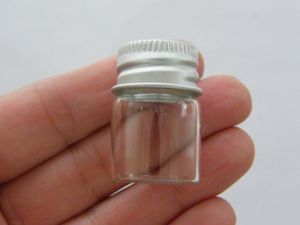 10 Mini glass bottles with screw on lids GB70