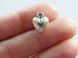 BULK 50 Heart charms antique silver tone H60 - SALE 50% OFF
