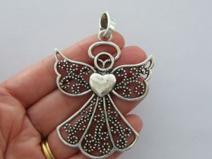 1 Angel  pendant antique silver tone AW107