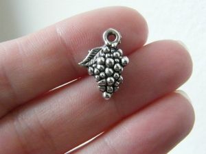 BULK 50 Bunch of grapes charms  antique silver tone FD226