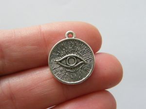 8 Eye charms antique silver tone I15